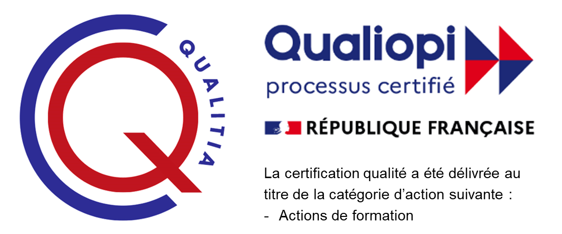 Logo OF qualifié Qualiopi avec le certificateur
